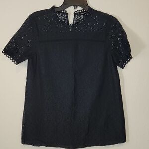 Doe & Rae black lace with lining top NWOT